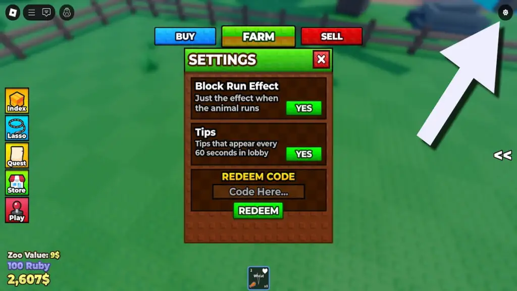 Redeem code screenshot
